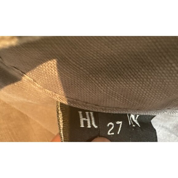 Hudson Women size27 Grey Flare Rise 8 Linen Pant wide leg Ferris Flap 35 inseam - Picture 10 of 11
